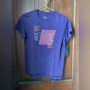 Nike girls size large short sleeve purple top NWT